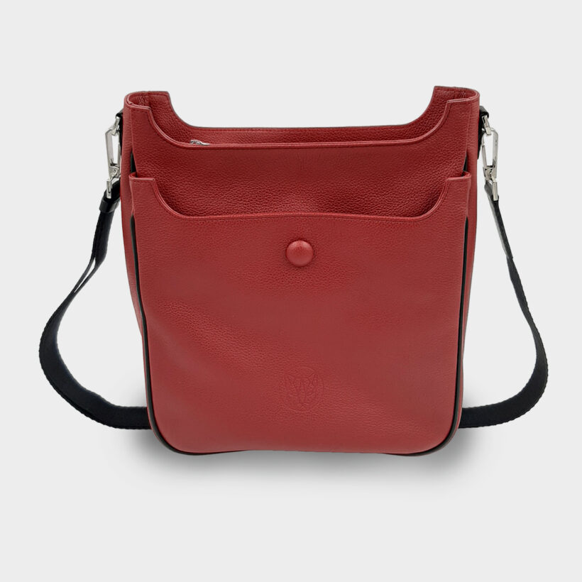 Bolso piel bandolera granate