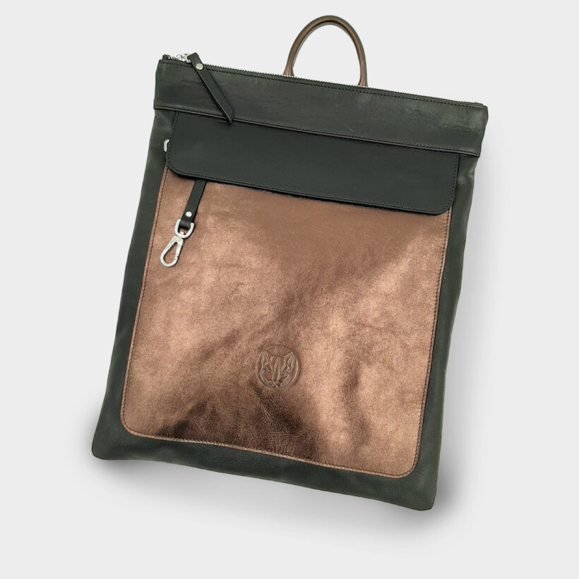 mochila piel cobre