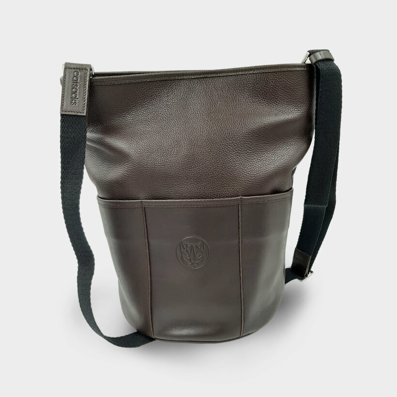 Bolso de piel marrón ONA