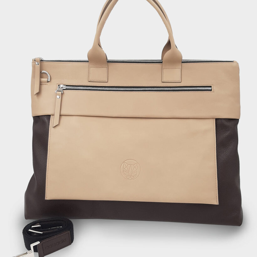 maletín de piel marrón SABANA