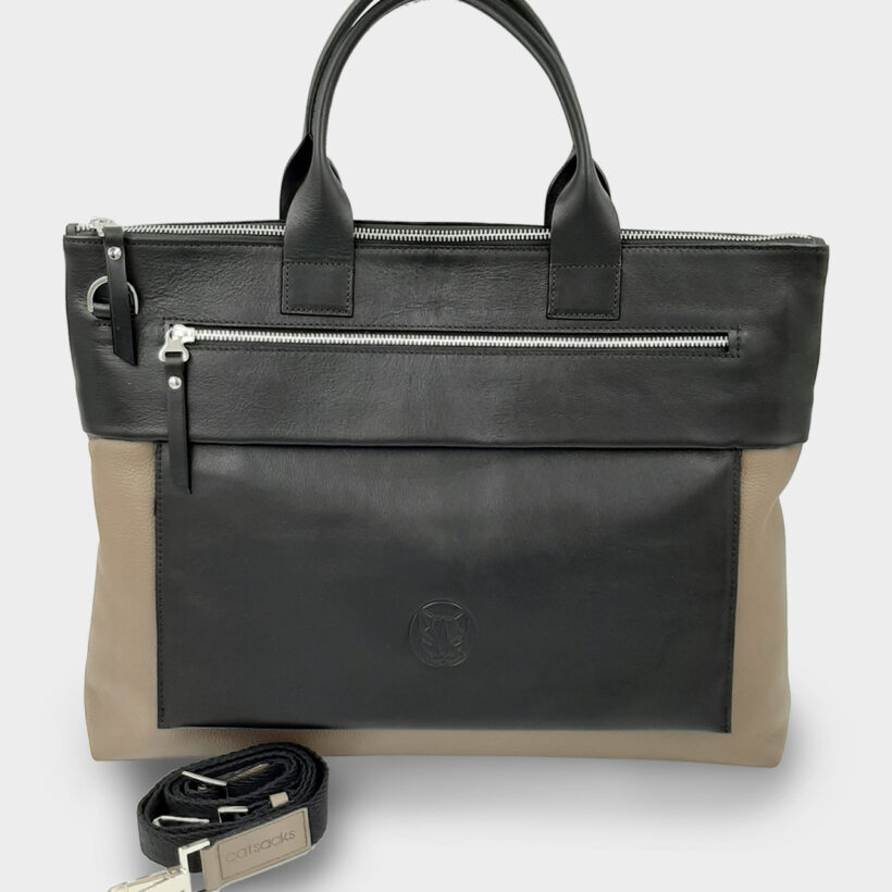 maletín de piel negro avana SABANA