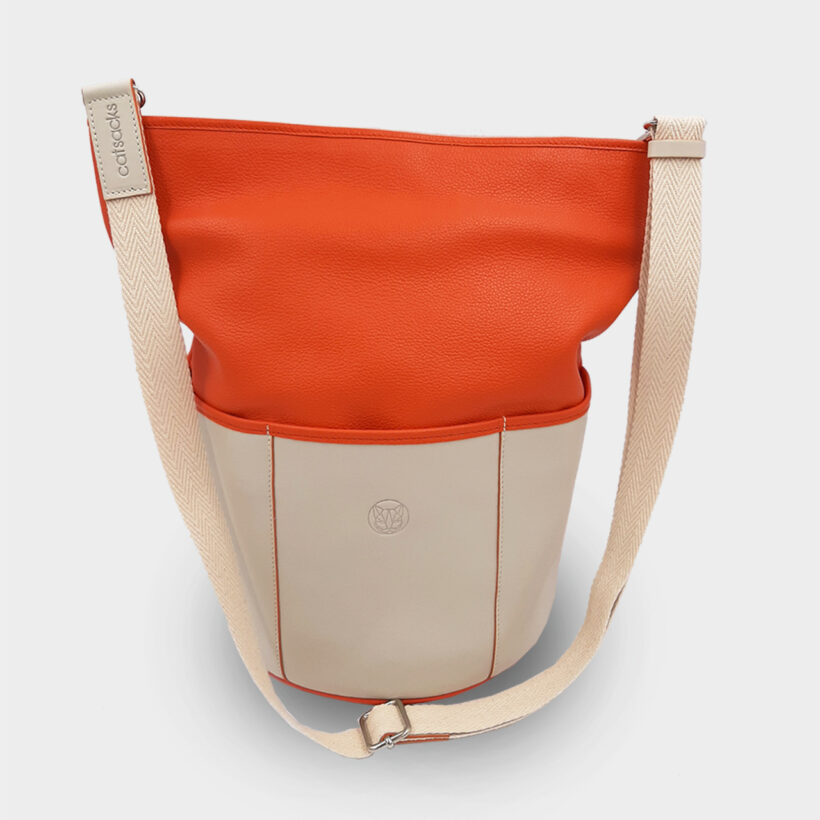 Bolso de piel naranja ONA