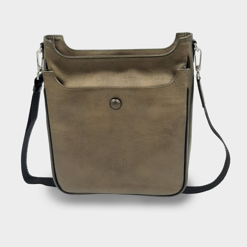 Bolso piel bandolera dorado