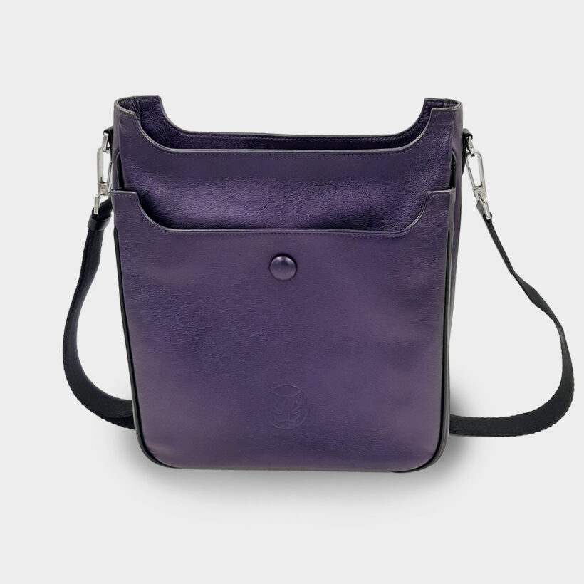 Bolso piel bandolera violeta